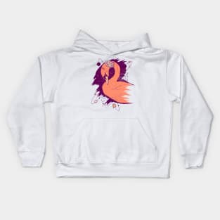 Peach Swan Among The Stars Kids Hoodie